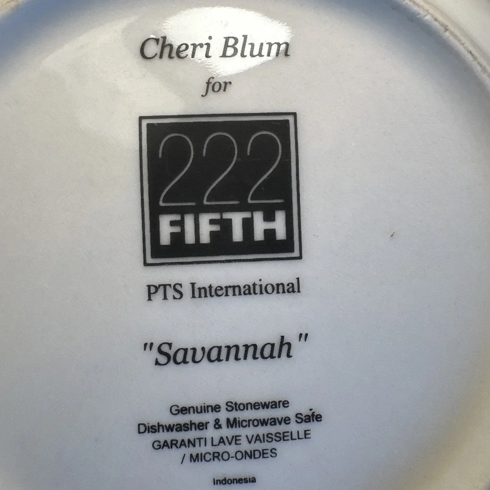 CHERI BLUM For 222 FIFTH Floral Rimmed 9